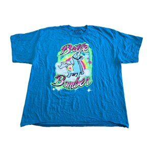 Fortnite Loot Llama T Shirt Men 2XL Unisex Teal Graphic Print Brite Bomber Gamer